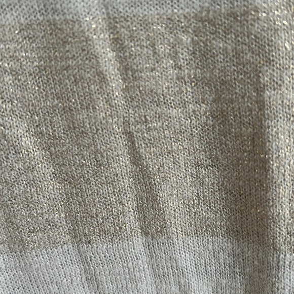 Chico's size 3 gold beige striped sweater zip sides - Picture 6 of 8